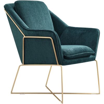 IVOL - Sillón de diseño Selena - Verde esmeralda / Marco dorado IVOL - Sillón de diseño Selena - Verde esmeralda / Marco dorado