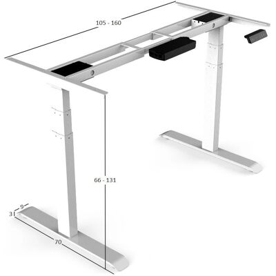 Escritorio eléctrico ajustable IVOL - 160x80 cm - Doble motor - Negro / Antracita Escritorio eléctrico ajustable IVOL - 160x80 cm - Doble motor - Negro / Antracita
