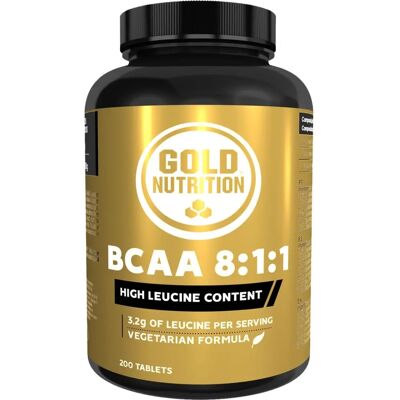Gold Nutrition BCAA 8:1:1 Fuerza 200 Tabletas Gold Nutrition BCAA 8:1:1 Fuerza 200 Tabletas