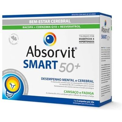 Absorvit Smart50+ - Suplemento para a saúde cerebral acima de 50 Absorvit Smart50+ - Suplemento para a saúde cerebral acima de 50
