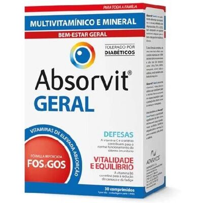 Absorvit Geral 30 Comprimidos - Suplemento Alimentar Absorvit Geral 30 Comprimidos - Suplemento Alimentar