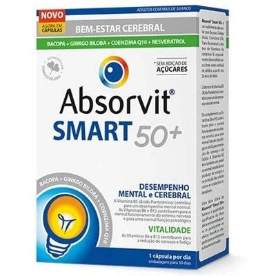 Absorvit Smart 50+ - Apoio cerebral & vitalidade Absorvit Smart 50+ - Apoio cerebral & vitalidade