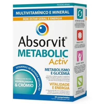 Absorvit Metabolic Activ - 30 Comprimidos Suplemento Alimentar Absorvit Metabolic Activ - 30 Comprimidos Suplemento Alimentar