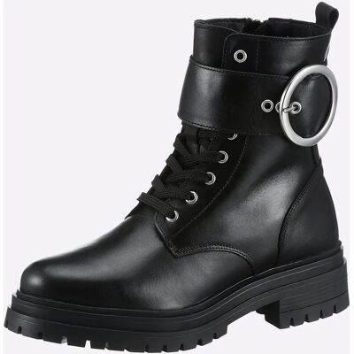 HEINE Schwarze Leder Stiefeletten - Schuhe HEINE Schwarze Leder Stiefeletten - Schuhe