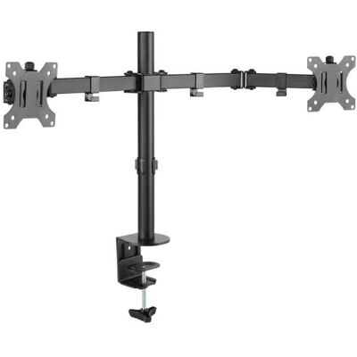 Suporte duplo para monitores preto Napofix - Altura ajustável, rotação 360° Suporte duplo para monitores preto Napofix - Altura ajustável, rotação 360°