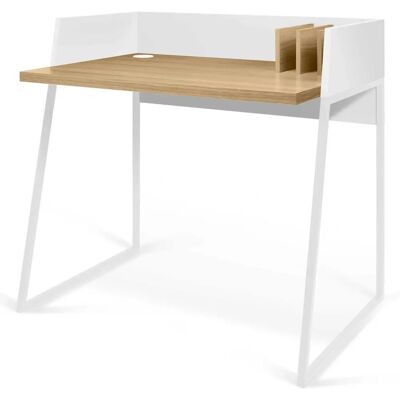 Bureau TEMAHOME - 90x60x88 cm - marron/blanc - Mobilier de bureau - Publicité Bureau TEMAHOME - 90x60x88 cm - marron/blanc - Mobilier de bureau - Publicité