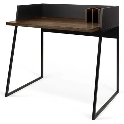 Bureau TEMAHOME Noyer/Noir - Design Moderne - Bureau - Publicité Bureau TEMAHOME Noyer/Noir - Design Moderne - Bureau - Publicité