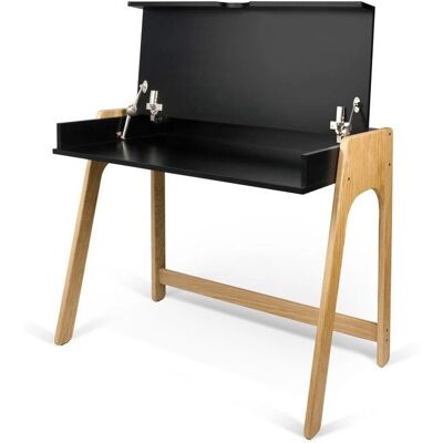 Temahome Aura Natürliches und Schwarzes Schreibtisch - Moderner Stil Temahome Aura Natürliches und Schwarzes Schreibtisch - Moderner Stil