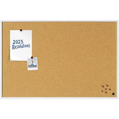 Bi-Office New Basic Pinnwand - 90x60cm Kork Weiß MDF Rahmen Bi-Office New Basic Pinnwand - 90x60cm Kork Weiß MDF Rahmen