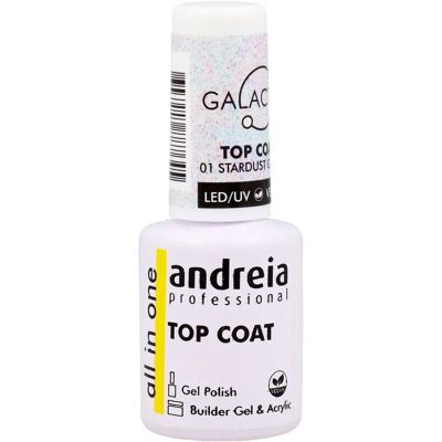 Andreia All In One Galactic Top Coat Stardust - Top Coat, Pailleté Holographique, Brillance Longue Durée - Publicité Andreia All In One Galactic Top Coat Stardust - Top Coat, Pailleté Holographique, Brillance Longue Durée - Publicité