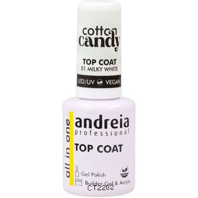 Top Coat Cotton Candy No 01 Branco Leite - Fijador de Esmalte Top Coat Cotton Candy No 01 Branco Leite - Fijador de Esmalte