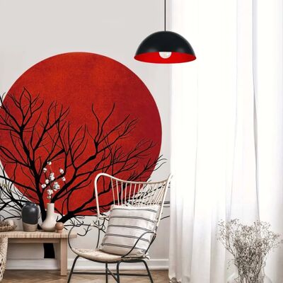 Suspension Demi-Boule TOSSEL - Rouge & Noir, E27, 78cm - Publicité Suspension Demi-Boule TOSSEL - Rouge & Noir, E27, 78cm - Publicité