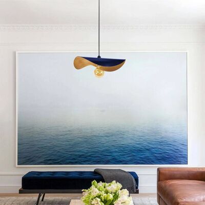 Suspension Tosel Madame - Bleu et Or, Réglable, 65cm - Publicité Suspension Tosel Madame - Bleu et Or, Réglable, 65cm - Publicité