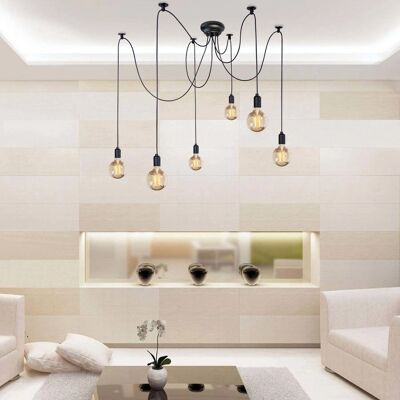 Lámpara Colgante Tosel Krake - Diseño Modular Ajustable - Negro y Bronce Lámpara Colgante Tosel Krake - Diseño Modular Ajustable - Negro y Bronce