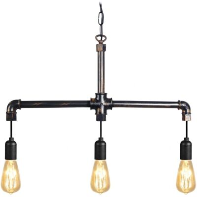 Lampe de Plafond TOSEL Hydraulik B - Style Industriel, Support pour 3 E27 - Publicité Lampe de Plafond TOSEL Hydraulik B - Style Industriel, Support pour 3 E27 - Publicité