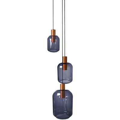 Suspension Tosel Svalbard Verre Bleu 3 E27 - Éclairage Intérieur - Publicité Suspension Tosel Svalbard Verre Bleu 3 E27 - Éclairage Intérieur - Publicité