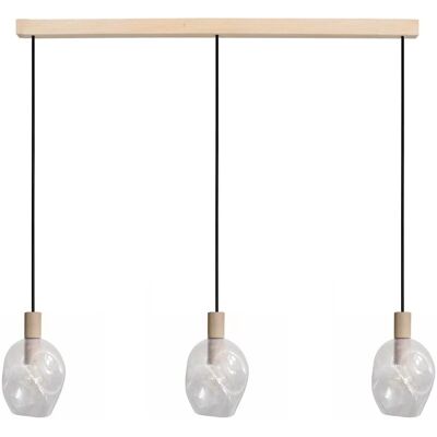 Suspension TOSSEL Vingolf - Verre Transparent, 3 E27 - Intérieur - Publicité Suspension TOSSEL Vingolf - Verre Transparent, 3 E27 - Intérieur - Publicité