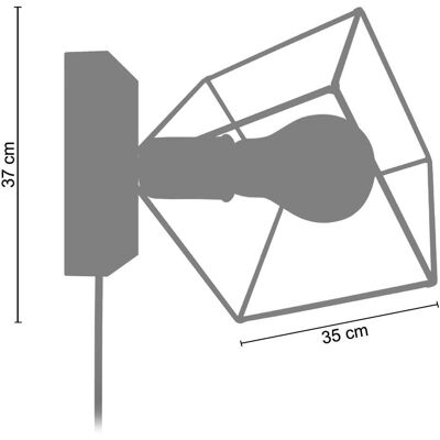 Lámpara de Pared TOSEL Square - E27, aluminio, ajustable, 37cm Lámpara de Pared TOSEL Square - E27, aluminio, ajustable, 37cm