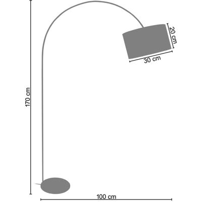 Lampe sur Pied TOSÉL Alfena ARC - Cylindre en tissu rouge - E27 - 190cm - Publicité Lampe sur Pied TOSÉL Alfena ARC - Cylindre en tissu rouge - E27 - 190cm - Publicité