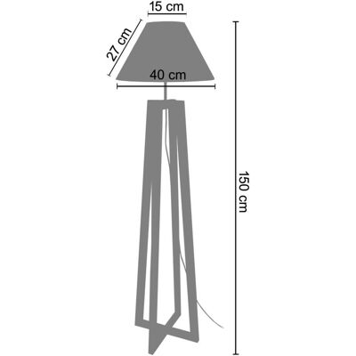 Lampadaire TOSEL - Bois Taupe - E27 - Max 40W - Style Scandinave - Publicité Lampadaire TOSEL - Bois Taupe - E27 - Max 40W - Style Scandinave - Publicité