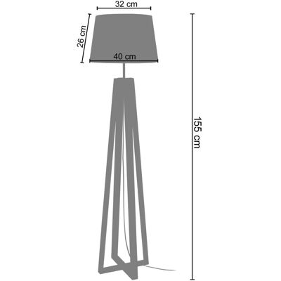 Lampadaire TOSSEL Linkoping - Bois, Blanc, 154cm - Publicité Lampadaire TOSSEL Linkoping - Bois, Blanc, 154cm - Publicité