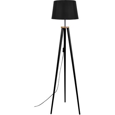 Lampadaire TOSEL Arhus - Trépied Bois - Noir - 155cm - Publicité Lampadaire TOSEL Arhus - Trépied Bois - Noir - 155cm - Publicité
