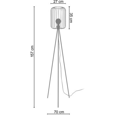 TOSSEL Sorano - Lampe sur pied tripode industrielle - E27, Blanche - Publicité TOSSEL Sorano - Lampe sur pied tripode industrielle - E27, Blanche - Publicité