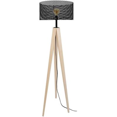 TOSEL Adonis - Lampe de pied noire avec trépied - E27 Max 40W - Publicité TOSEL Adonis - Lampe de pied noire avec trépied - E27 Max 40W - Publicité
