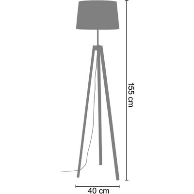 Lampe sur Pied TOSSEL Viborg - Trépied en Bois Naturel - Style Scandinave - Publicité Lampe sur Pied TOSSEL Viborg - Trépied en Bois Naturel - Style Scandinave - Publicité
