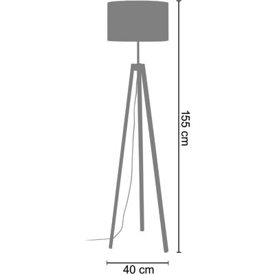 Viborg TOSSEL - Lampe de Sol en Tripode Scandinave - Abat-jour en Tissu - Publicité Viborg TOSSEL - Lampe de Sol en Tripode Scandinave - Abat-jour en Tissu - Publicité