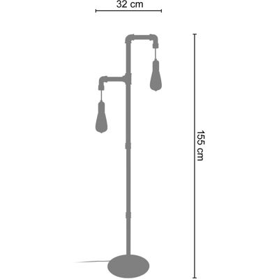 Lampadaire Hydraulik TOSEL - Style Industriel Noir et Cuivre - Publicité Lampadaire Hydraulik TOSEL - Style Industriel Noir et Cuivre - Publicité