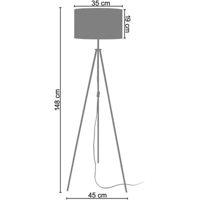 Lámpara de pie TOSSEL Asgard - Brazo ajustable, Pantalla de tela - Estilo industrial Lámpara de pie TOSSEL Asgard - Brazo ajustable, Pantalla de tela - Estilo industrial
