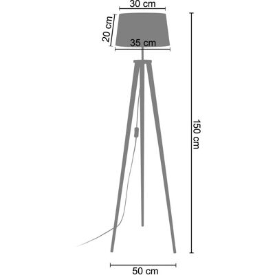 Lampadaire Utgard TOSSEL - Bois Naturel & Tissu - E27 - 40W Max - Publicité Lampadaire Utgard TOSSEL - Bois Naturel & Tissu - E27 - 40W Max - Publicité