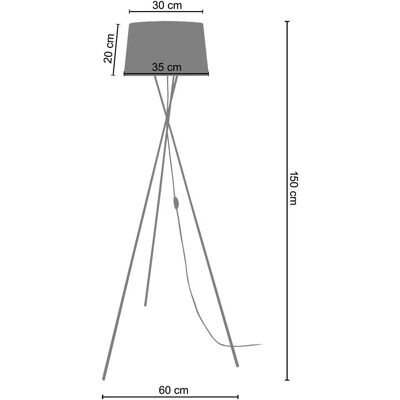 Lampadaire TOSEL Midgard - Design Scandinave - E27 - 40W - Publicité Lampadaire TOSEL Midgard - Design Scandinave - E27 - 40W - Publicité