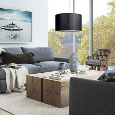 Abat-jour Cylindrique en Tissu TOSSEL - 30 x 30 x 19 cm - Noir - Abat-jour - Publicité Abat-jour Cylindrique en Tissu TOSSEL - 30 x 30 x 19 cm - Noir - Abat-jour - Publicité