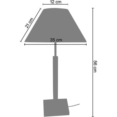 Lampe de Table TOSEL Hod - Bois Foncé et Crème - Style Scandinave - Publicité Lampe de Table TOSEL Hod - Bois Foncé et Crème - Style Scandinave - Publicité