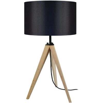 Lampe de Table TOSEL Idun - Bois Naturel, Noir - E27 - Max 40W - Publicité Lampe de Table TOSEL Idun - Bois Naturel, Noir - E27 - Max 40W - Publicité