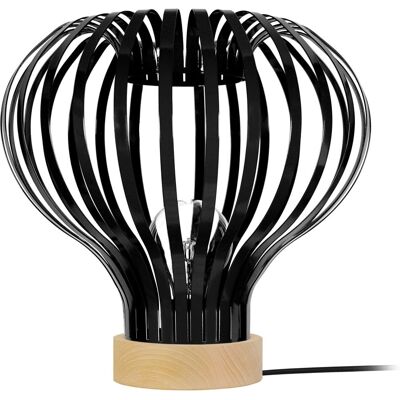 Lampe de Table Tosel Lugano - Métal, Naturel et Noir - Publicité Lampe de Table Tosel Lugano - Métal, Naturel et Noir - Publicité