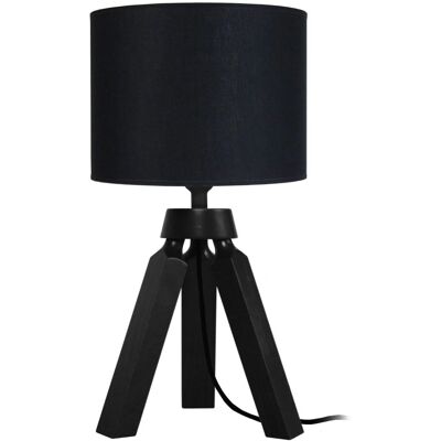 Lampe de nuit Gaby Tosel - Trépied en bois - Abat-jour en tissu - E14 - Publicité Lampe de nuit Gaby Tosel - Trépied en bois - Abat-jour en tissu - E14 - Publicité