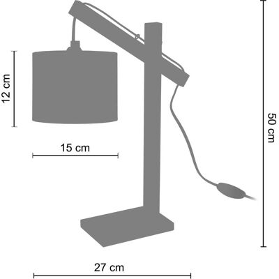 Lampe de Bureau TOSSEL Enkel - Bois Naturel, Noir, Abat-jour en Tissu Réglable - Publicité Lampe de Bureau TOSSEL Enkel - Bois Naturel, Noir, Abat-jour en Tissu Réglable - Publicité