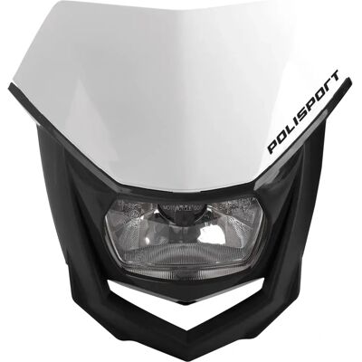 Polisport Scheinwerfer Weiß/Schwarz - Universelle Motorradlampe - 12V 35W Halogen Polisport Scheinwerfer Weiß/Schwarz - Universelle Motorradlampe - 12V 35W Halogen