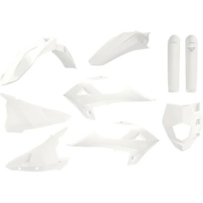 Polisport White Plastic Kit - Gas Gas Ec 250/300, Rieju Mr 250/300 - Motorcycle Bodywork Polisport White Plastic Kit - Gas Gas Ec 250/300, Rieju Mr 250/300 - Motorcycle Bodywork