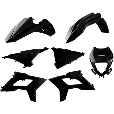 Polisport Schwarzes Kunststoff-Kit für Beta Rr 125/200/250/300 2T/4T 2013-2017 Polisport Schwarzes Kunststoff-Kit für Beta Rr 125/200/250/300 2T/4T 2013-2017