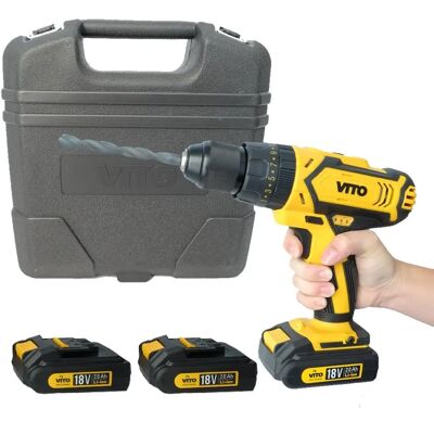 Parafusadeira sem fio Vito 18V - 2 velocidades, Impacto, Carregamento rápido Parafusadeira sem fio Vito 18V - 2 velocidades, Impacto, Carregamento rápido