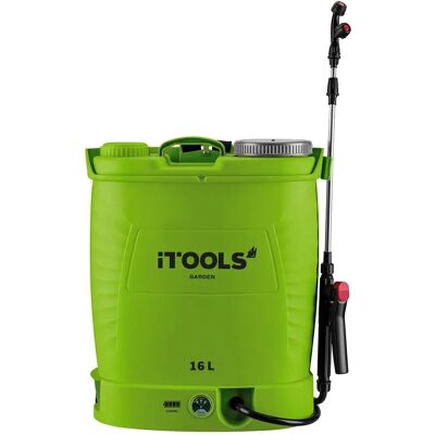 Pulvérisateur à Batterie iTOOLS 16L - Buses Ajustables et Lance en Acier Inox - Publicité Pulvérisateur à Batterie iTOOLS 16L - Buses Ajustables et Lance en Acier Inox - Publicité