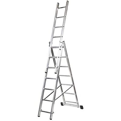 KORMAX - 307A7 - Aluminio industrial - Triple 7 peldaños - Escalera KORMAX - 307A7 - Aluminio industrial - Triple 7 peldaños - Escalera