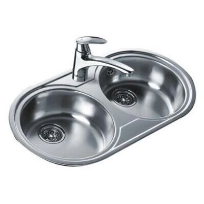 Pia Teka DR-80 2C em Aço Inoxidável - Montagem superior, Forma circular, Eletrodoméstico de cozinha Pia Teka DR-80 2C em Aço Inoxidável - Montagem superior, Forma circular, Eletrodoméstico de cozinha
