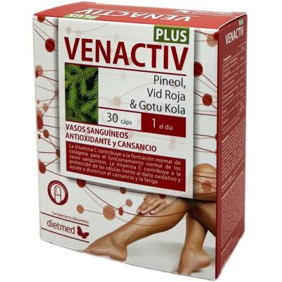 Dietmed Venactiv Plus 30 Kapseln - Unterstützung der Blutgefäße Dietmed Venactiv Plus 30 Kapseln - Unterstützung der Blutgefäße