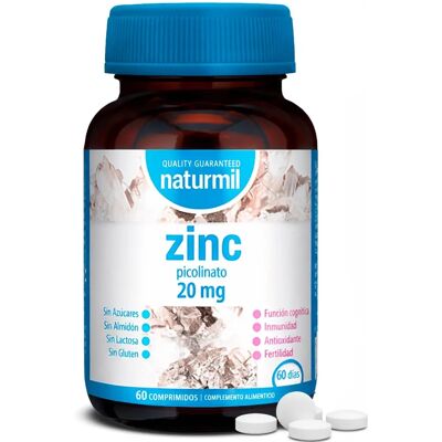 Naturmil Zinco Picolinato 20mg Suplemento Alimentar Naturmil Zinco Picolinato 20mg Suplemento Alimentar