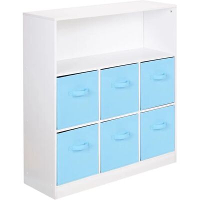URBN Living - 7 Cubed - White - Sky Blue - Bookcase URBN Living - 7 Cubed - White - Sky Blue - Bookcase